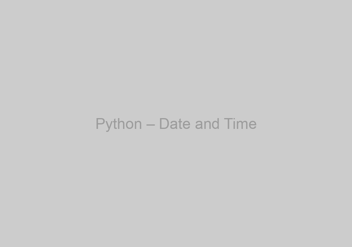 Python – Date and Time